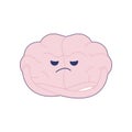 Angry brain with arms crossed. Modern flat vector illustration. Train your brain. Social media marketing template.